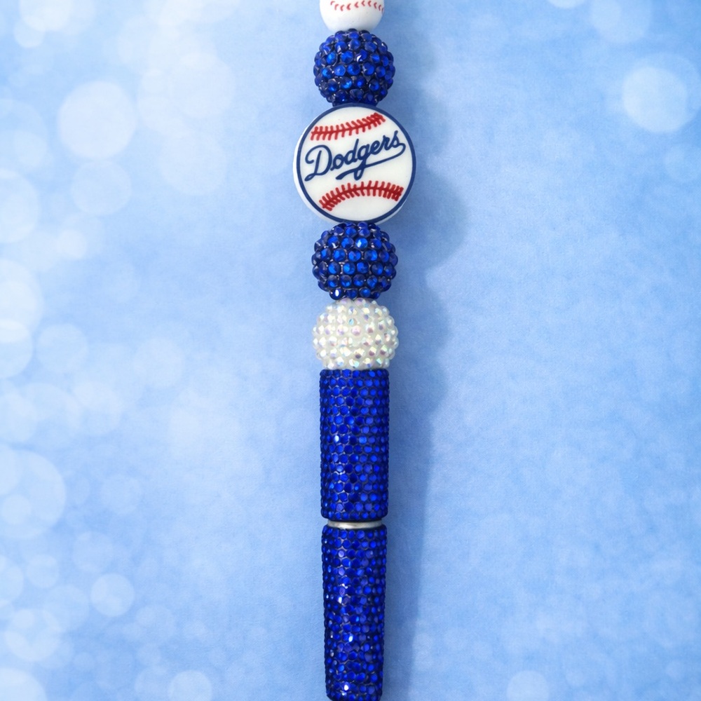 Homemade Beaded MLB Los Angeles Dodgers Beaded Pen